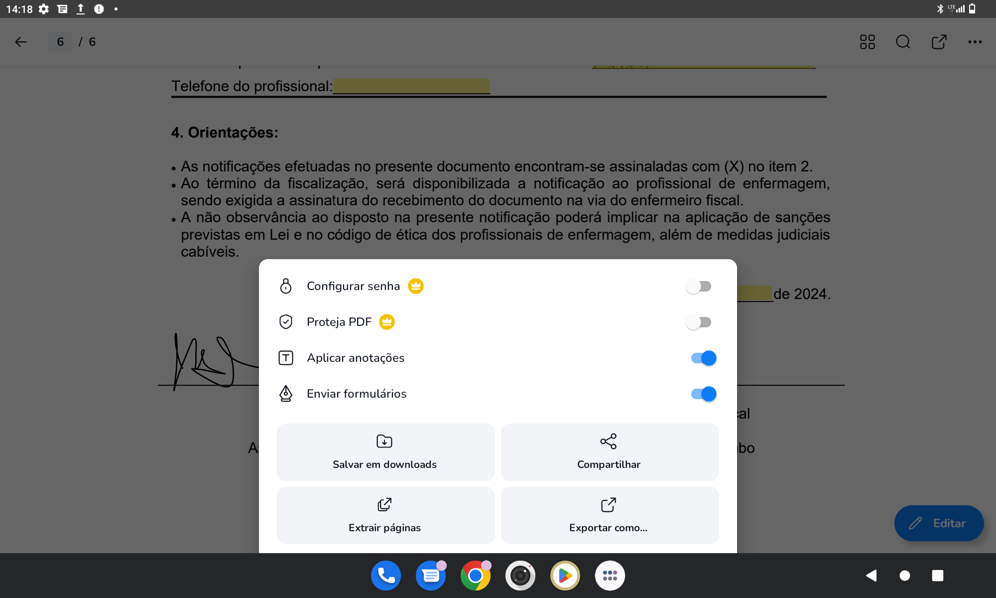 Clique em Compartilhar
